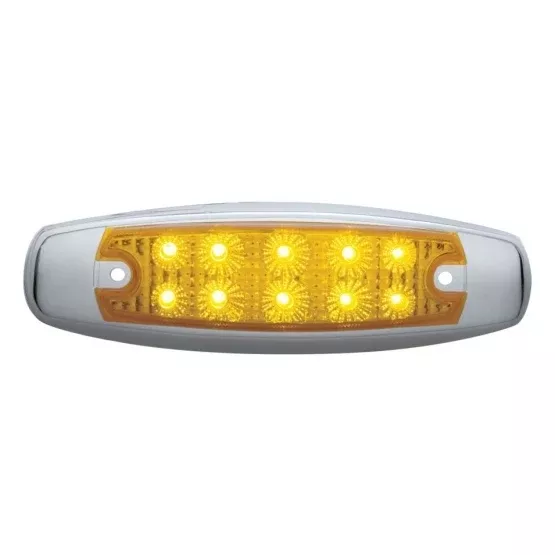 10 LED Reflector Rectangular Light (Clearance/Marker) - Amber LED/Amber Lens