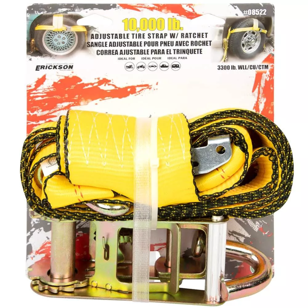 10000 LB ADJUSTABLE TIRE STRAP WITH RATCHET-08522