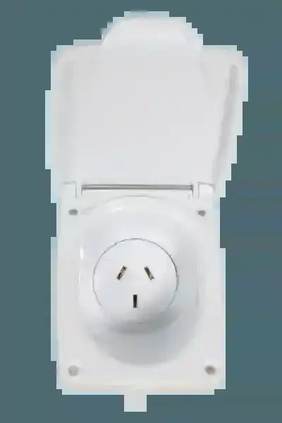 10A AC Power External Outlet White CMS 230Vac Plug N Play