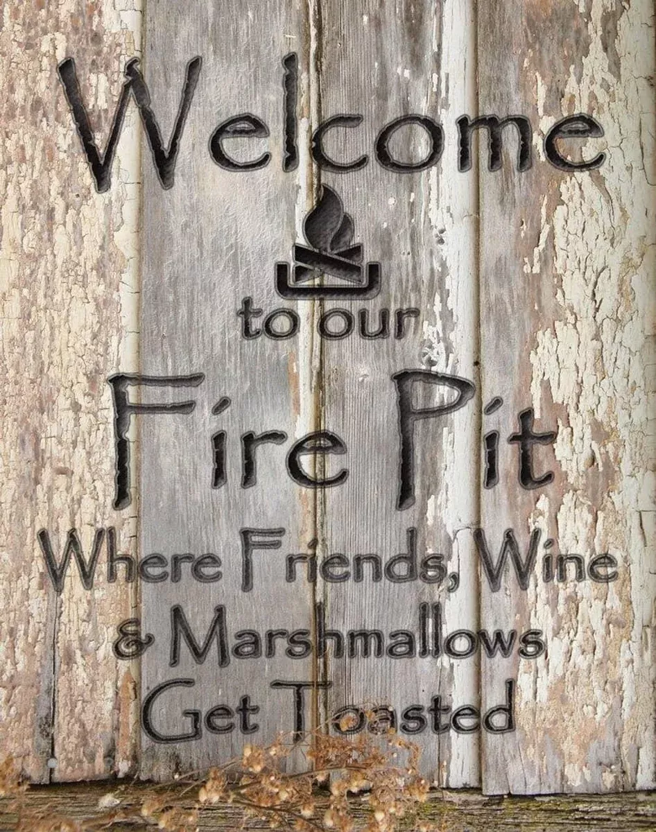 12.5 X 16" FIRE PIT TIN SIGN-2455