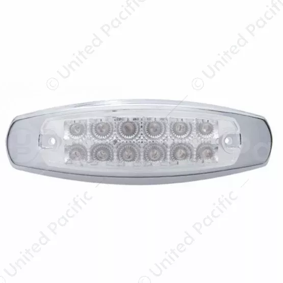 12 Red LED/Clear Lens Reflector Rectangular Light With Bezel (Clearance/Marker) -