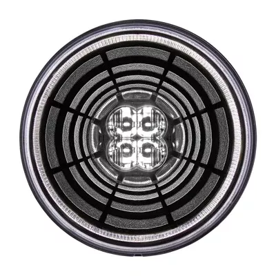 13 LED 4" Round Abyss Light (Back-Up) - White / Clear