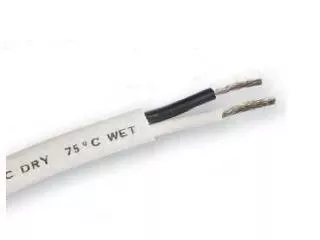 14/2 Black/White 25 ft, Boat Cable, White jacket, Tinned Wire