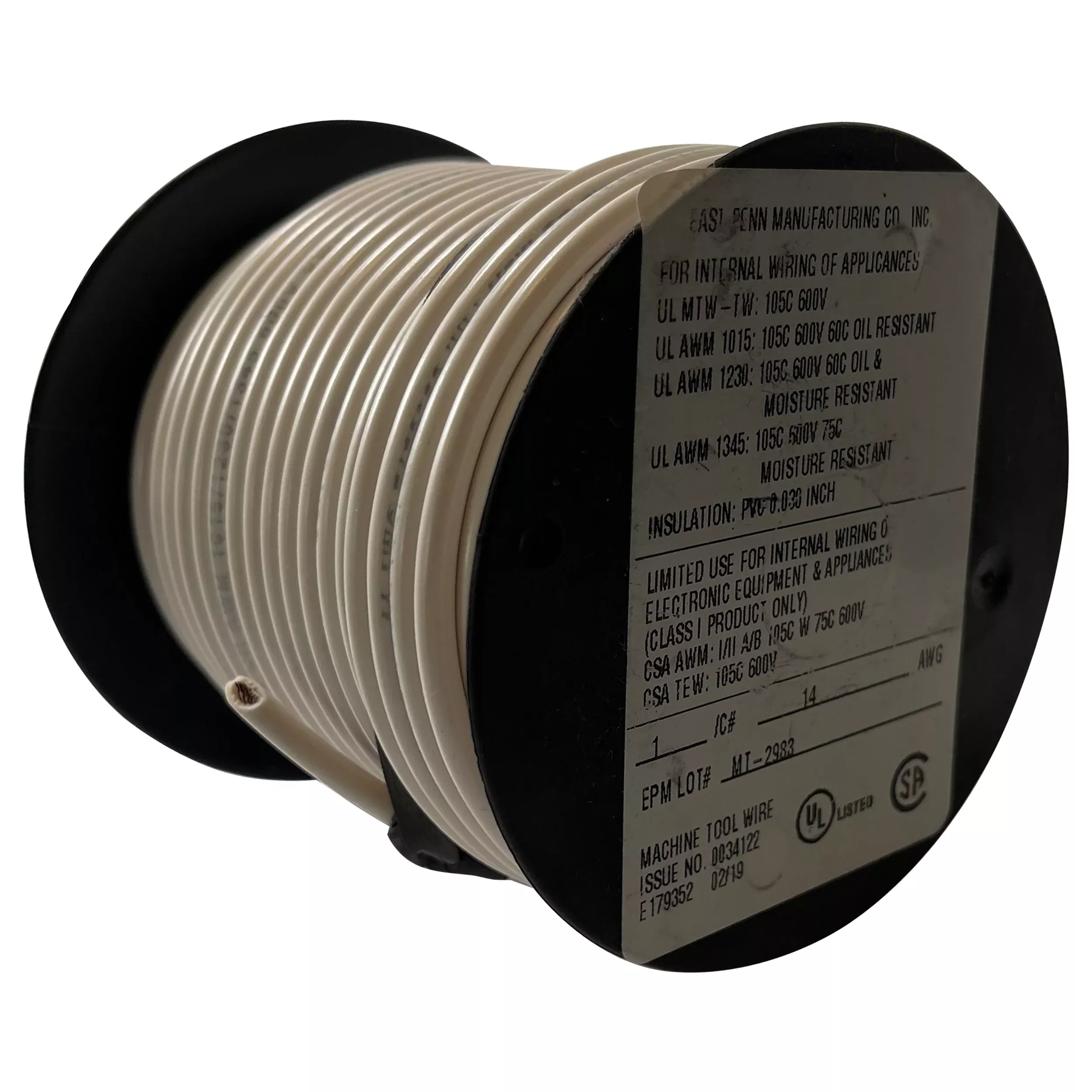 14 AWG Primary Copper 600V Machine Tool Wire - 100 ft Spool USA Made