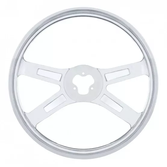 18" 4 Spoke Steering Wheel - Stainless Steel
