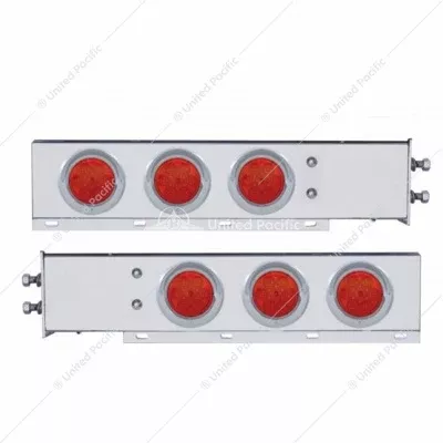 2" Bolt Pattern Stainless Spring Loaded Light Bar with Six 4" 7 LED Lights & Visors