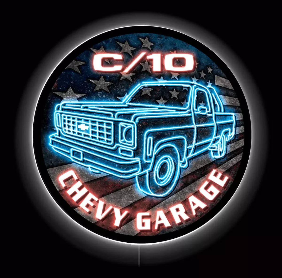 23" LED - CHEVY C10 FLAG-LEDC10FLAG