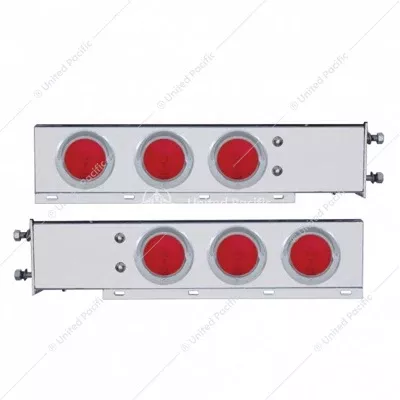 3-3/4" BOLT PATTERN DELUXE STAINLESS SPRING LOADED LIGHT BAR WITH 6X 4" LIGHTS & VISORS DRIVER SIDE ONLY