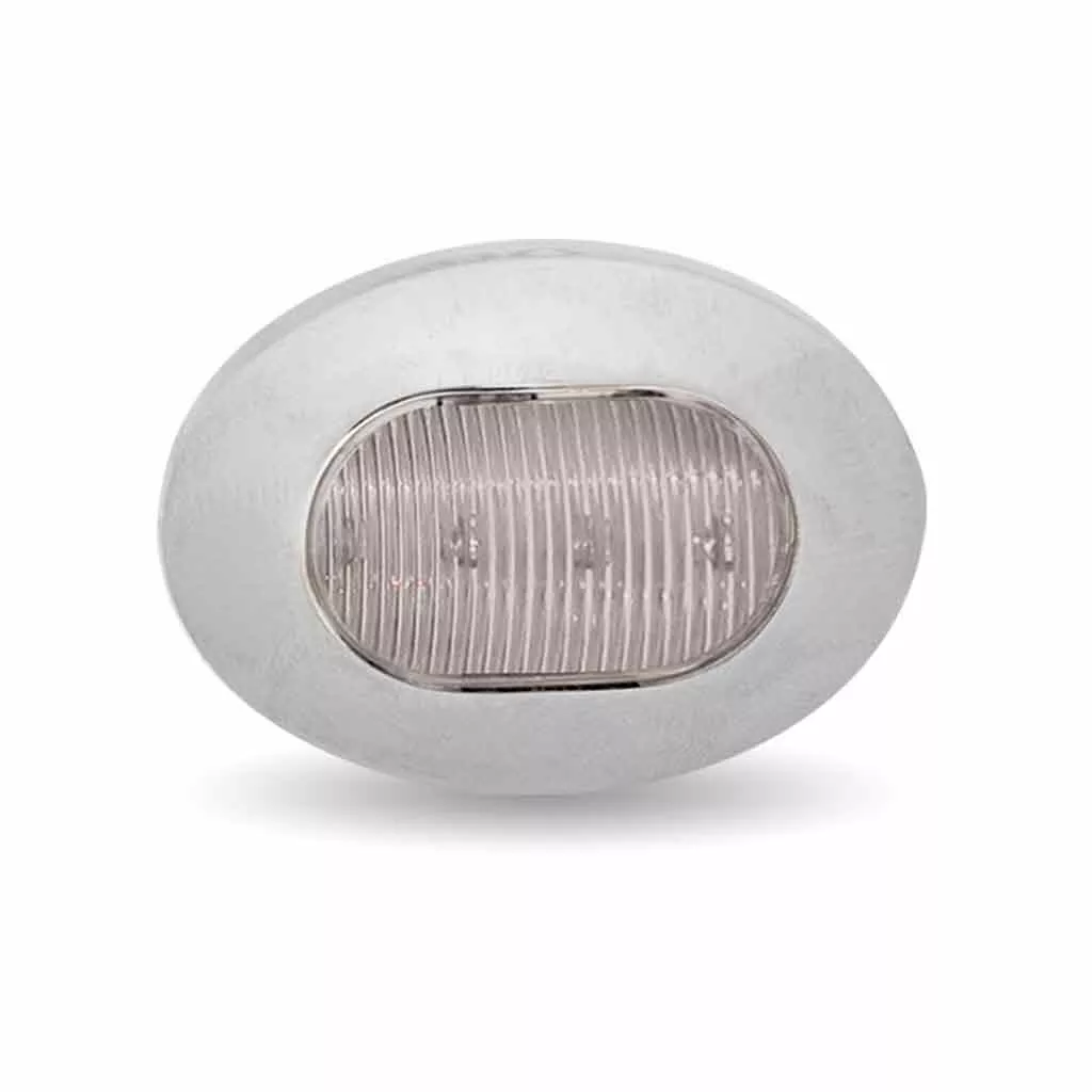 3/4″ Clear Amber Marker Oval LED Light – 2 Diodes