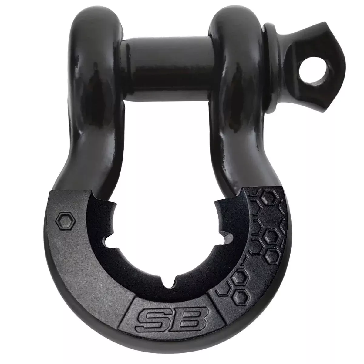 3/4" D-RING SHACKLE WITH ISOLATOR BLACK-SB23047B