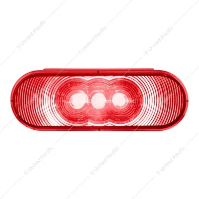 3 LED 6" Oval Light Stop, Turn, & Tail - Red LED/Red Lens