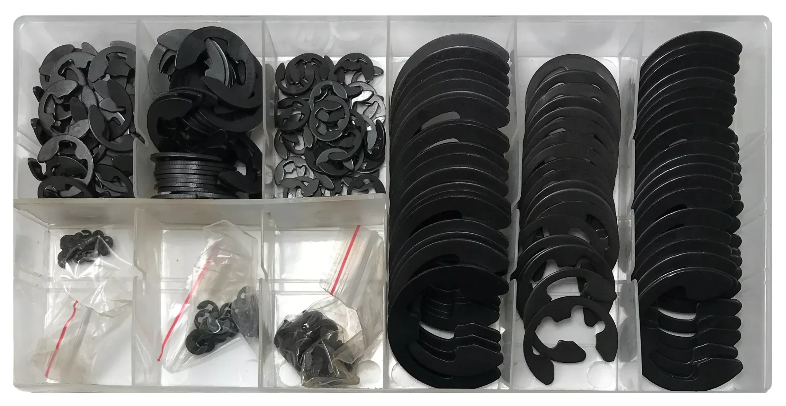 300 Piece Black Industrial E-Clip Assortment Kit