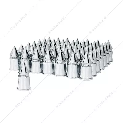 33MM X 4-3/8" CHROME PLASTIC V-SPIKE NUT COVERS - PUSH-ON (60-PACK)
