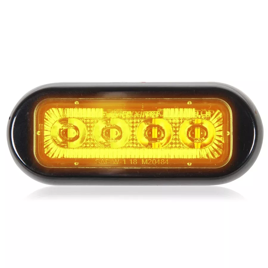 4 LED Rectangular Surface Mount Warning Amber Clear Lens