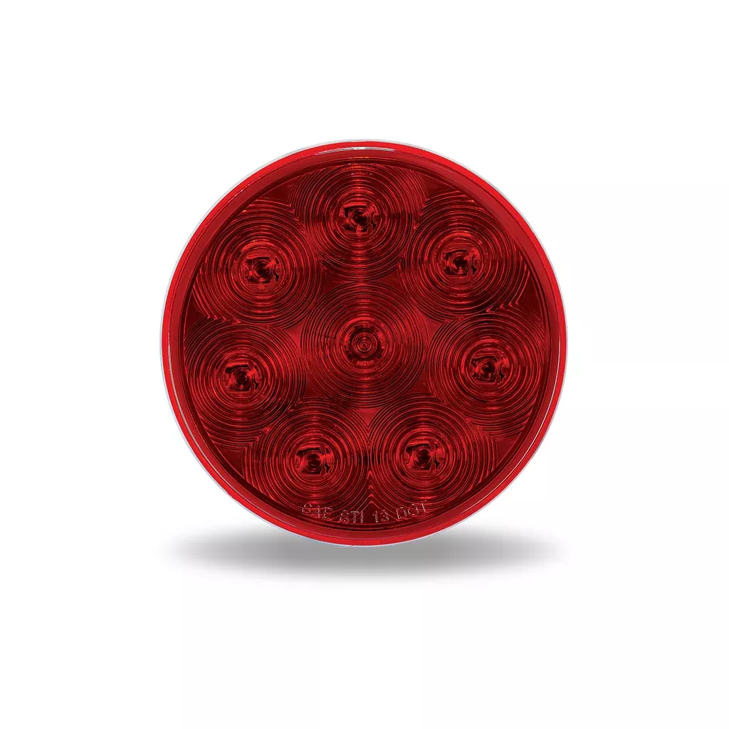4″ Red Stop, Turn & Tail Round LED Light – 8 Diodes | Lock Connector Adapter