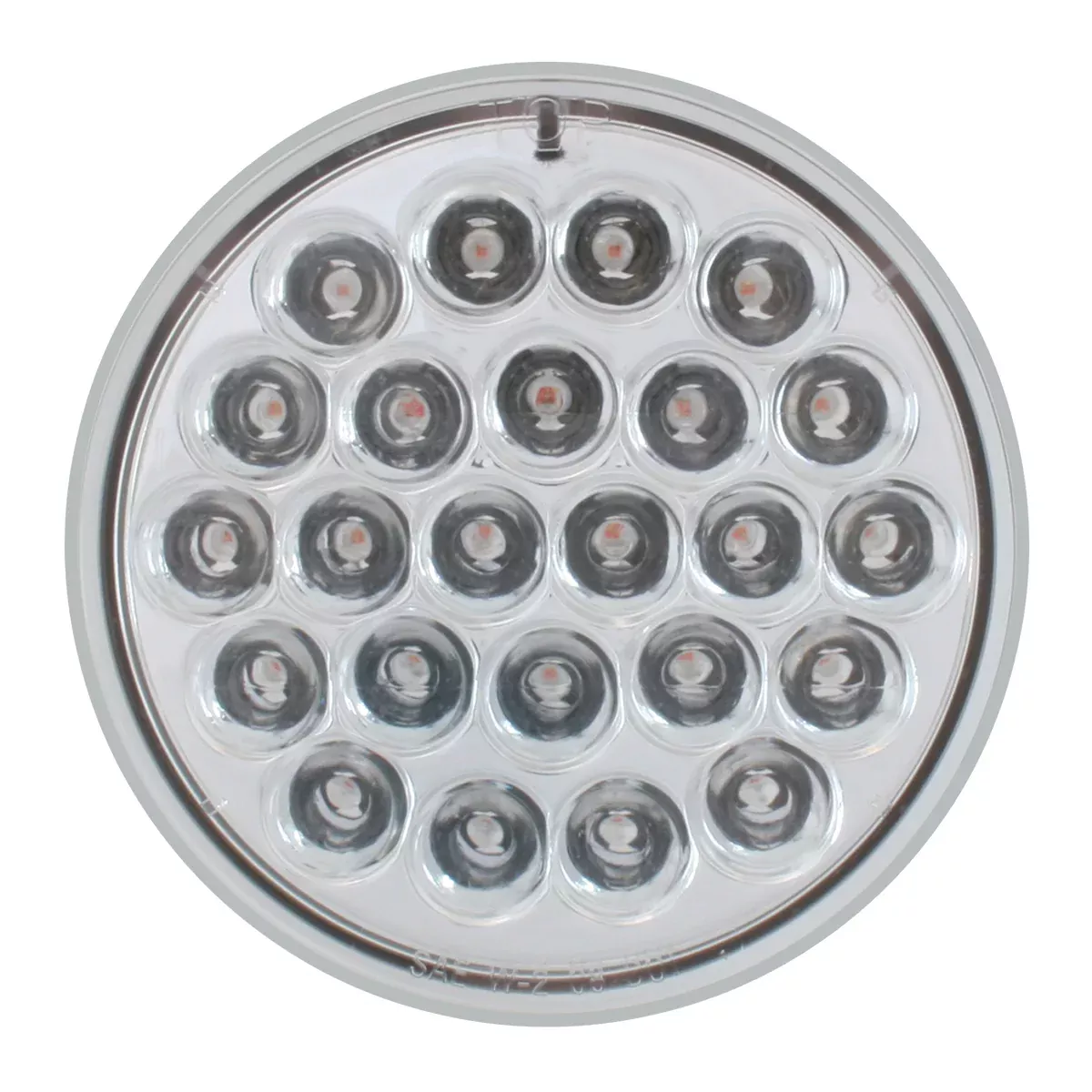 4″ Round Continuous Pearl 24 LED Strobe Light White LED/Clear Lens