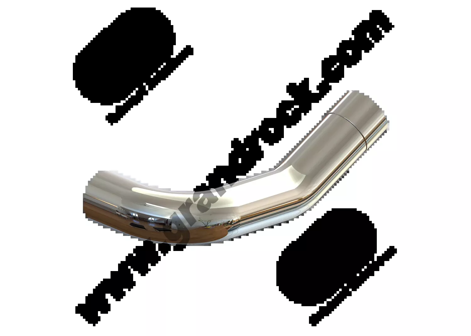 5"2-Bend ID-OD Pipe Right Chrome