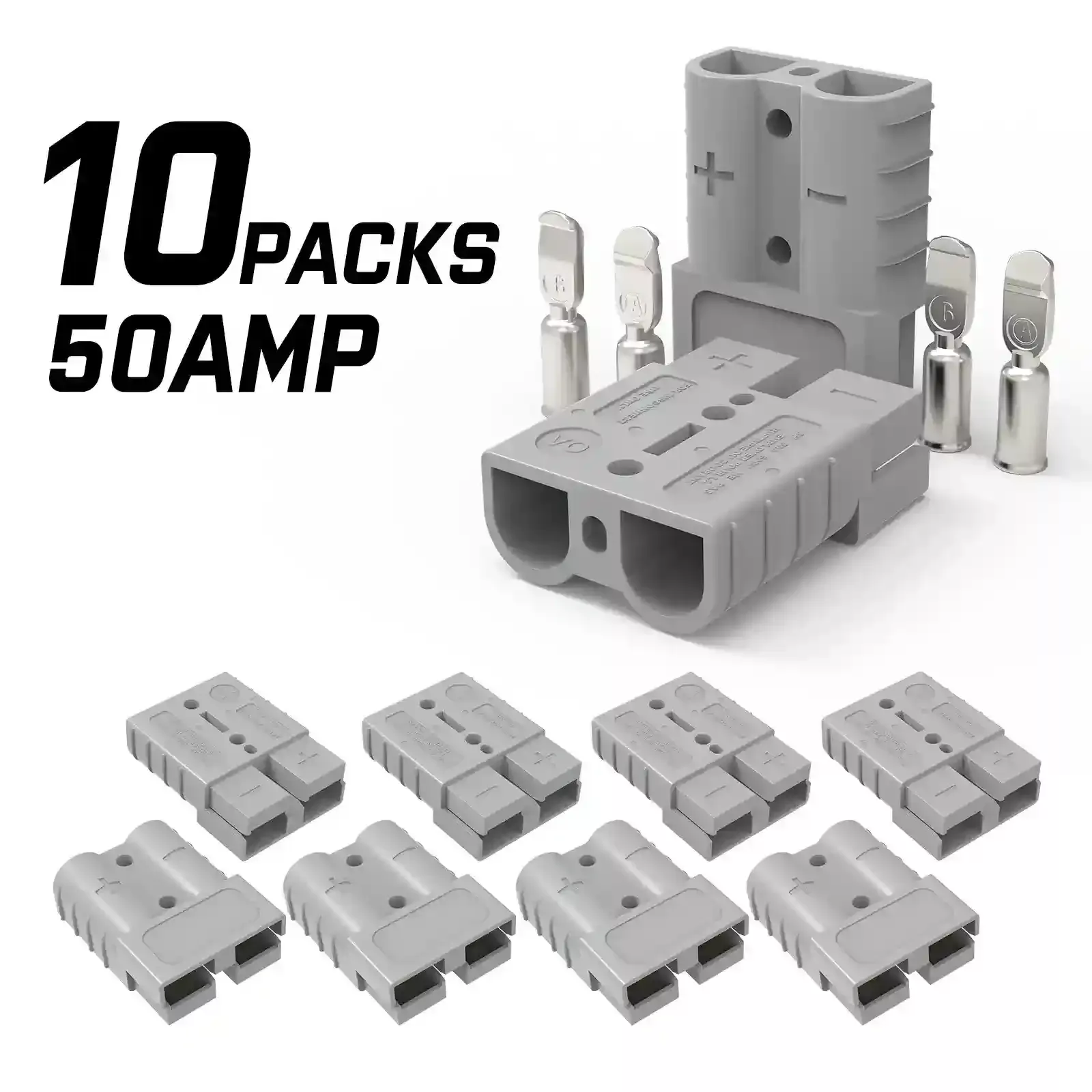 50A Anderson Plug Copper Connectors - 10 pack