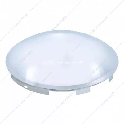 6 Uneven Notched Chrome Dome Front Hubcap - 7/16" Lip
