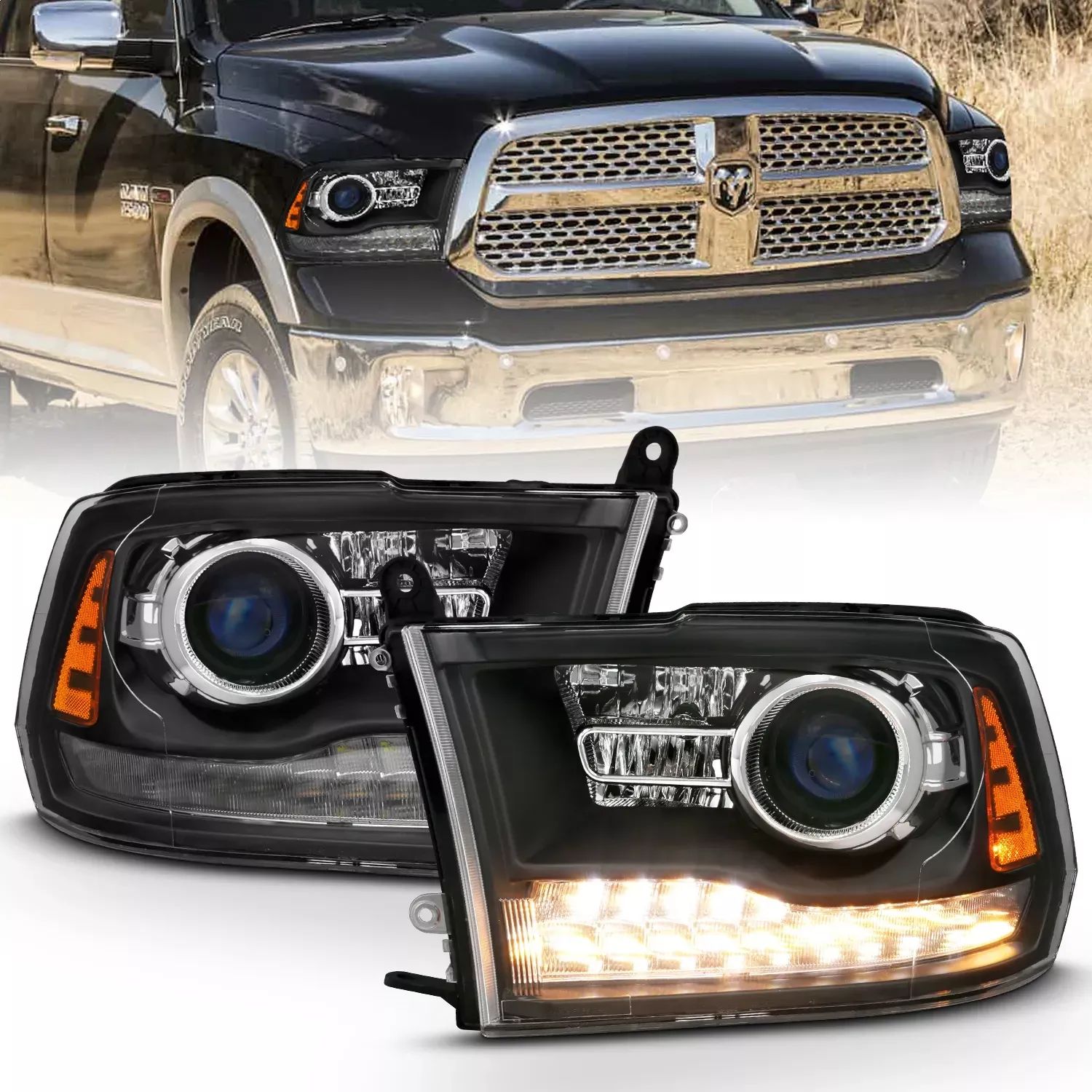 Anzo USA 111489 Projector Headlight Set w/Halo