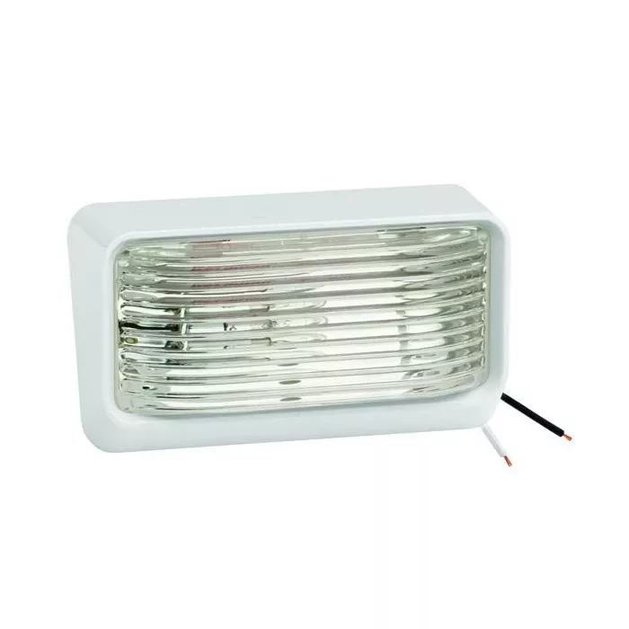 Bargman Compact White/Clear Porch Light