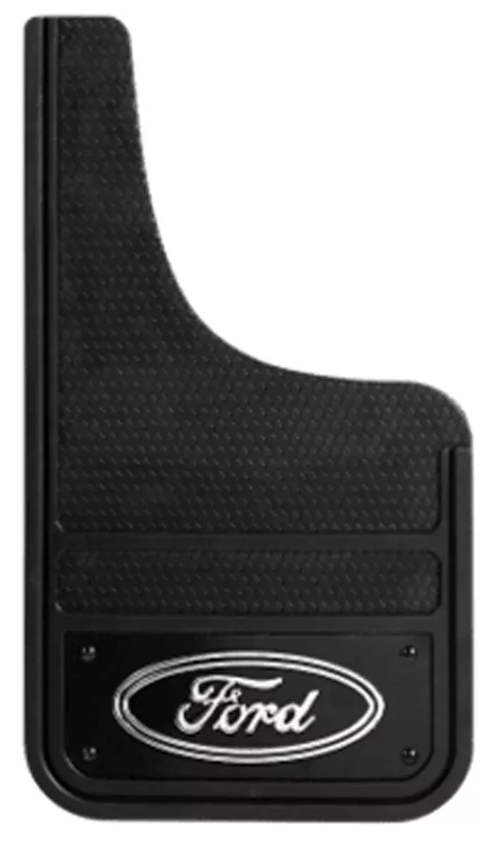 BLACK METAL MUD FLAPS FORD LOGO FRONT-1872R01