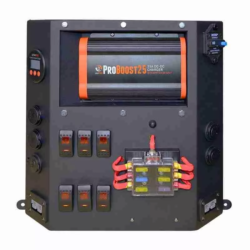 BMPro 25A Lithium DC–DC Canopy Distribution Charging Board with Solar Input