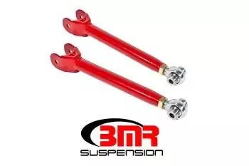 BMR Suspension - UTCA062R -Trailing Arm, Rear, Upper, Tubular, Adjustable, Polyurethane Bushings, Steel, Red Powder Coat, Compatible with/Replacement for Chevy Camaro 2016-17, Pair