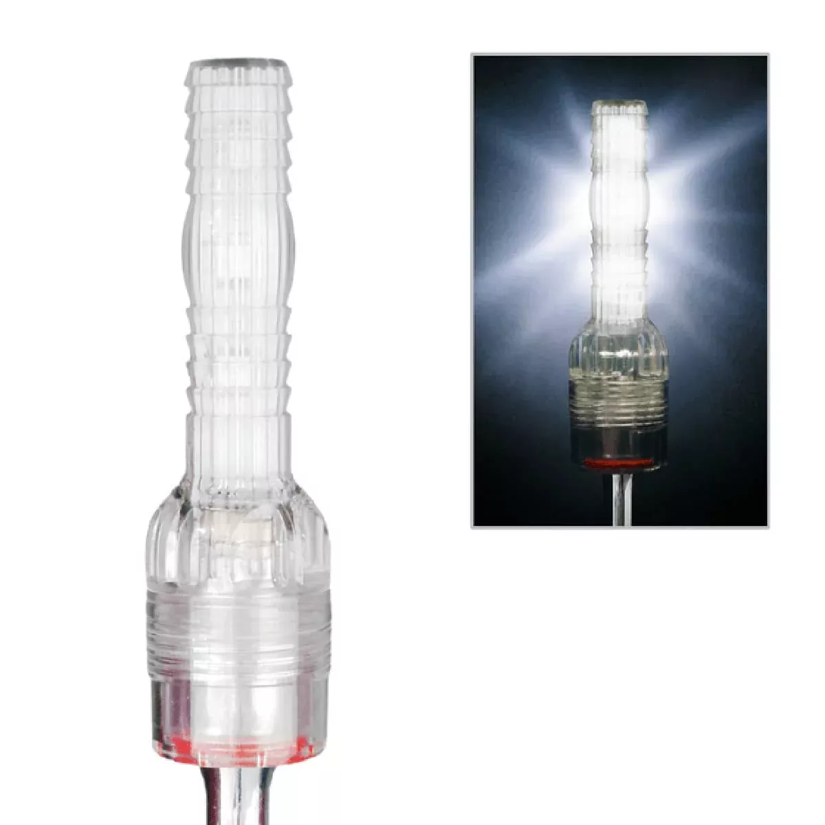 BRIGHT FLASHING LED WHITE WHIP LIGHT WITH LOCKING BASE-SC4-FW