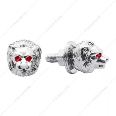 Chrome Lion Head License Plate Fastener (2-Pack)