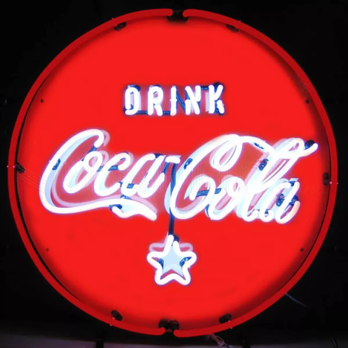 COCA COLA RED WHITE CIRCLE NEON SIGN-5CCRWC