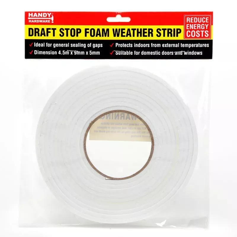 Draught Stop Foam Weather Strip 4.5m tape
