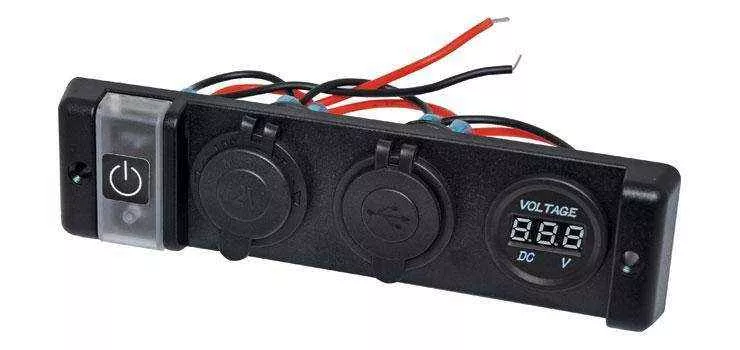 Dual USB Car Accessory and voltage Meter Flush Panel Mount ...