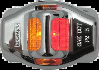 Fender Marker Light Amber / Red Chrome Trim Cover