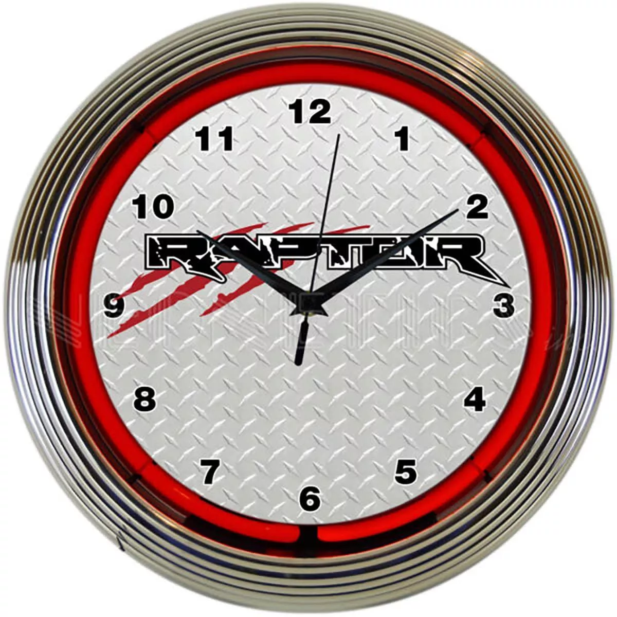 FORD RAPTOR RED NEON CLOCK-8FRDRR