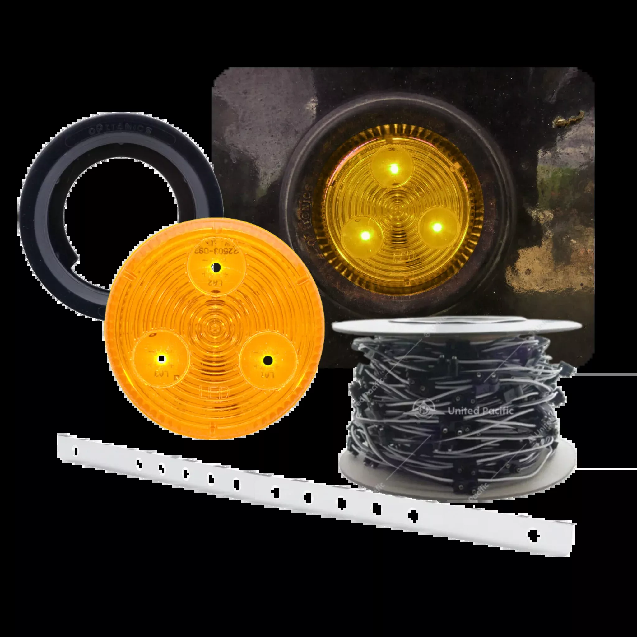 Freightliner Bumper Light Bar Bundle – Set Back Axle Amber / Amber