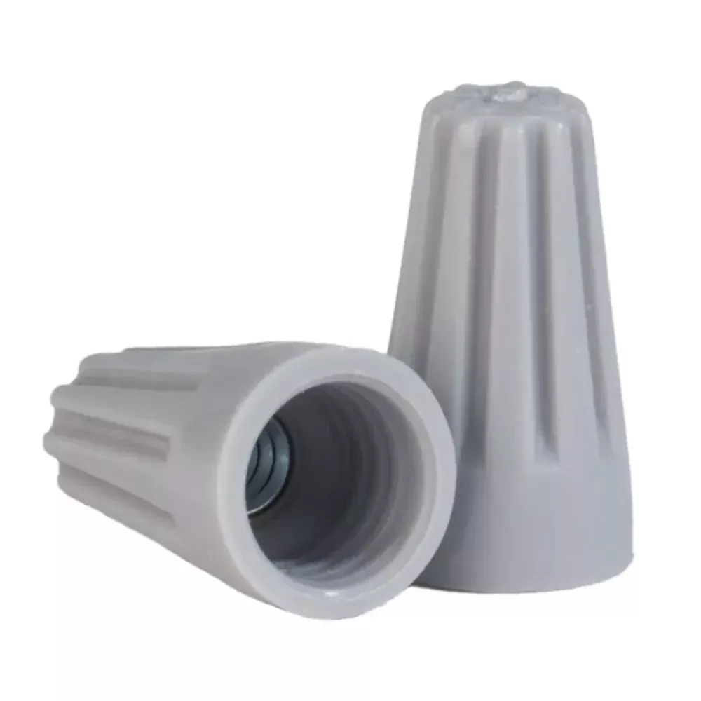 Grey Screw On Connector 22-14 Gauge Wire Nuts - 100 Pack