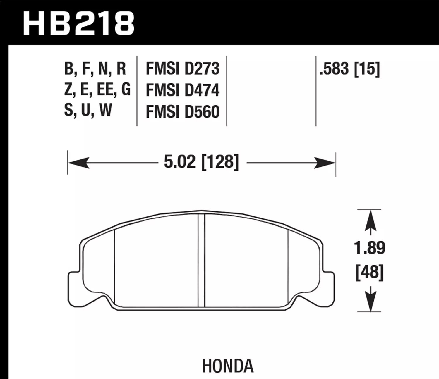 Hawk Performance HB218E.583 Blue 9012 Disc Brake Pad