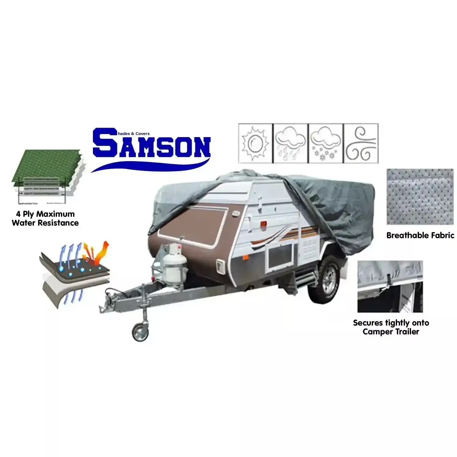 Heavy DutyCamper Trailer Cover 14-16ft