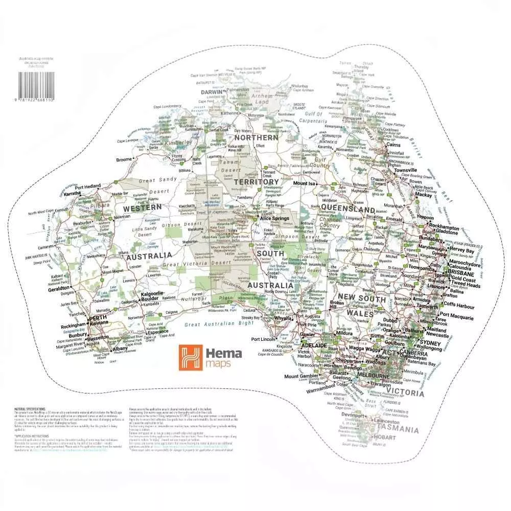 Hema Map of Australia Sticker Medium
