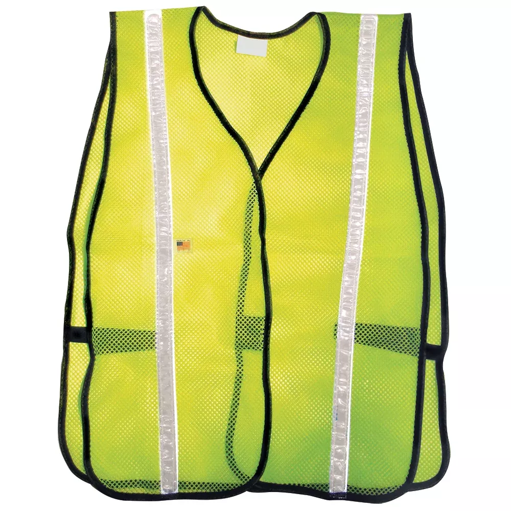 Lime Knit Vest With 1″ White Stripe
