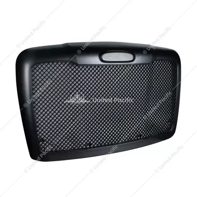 MESH BLACK GRILLE WITH BUG SCREEN & LOGO MOUNT MADE FOR 2008-2017 FREIGHTLINER CASCADIA