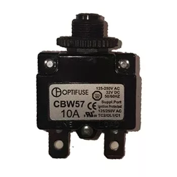 Miniature Line Voltage Circuit Breakers Push to Reset - Panel Mounted Design - 10 Amp