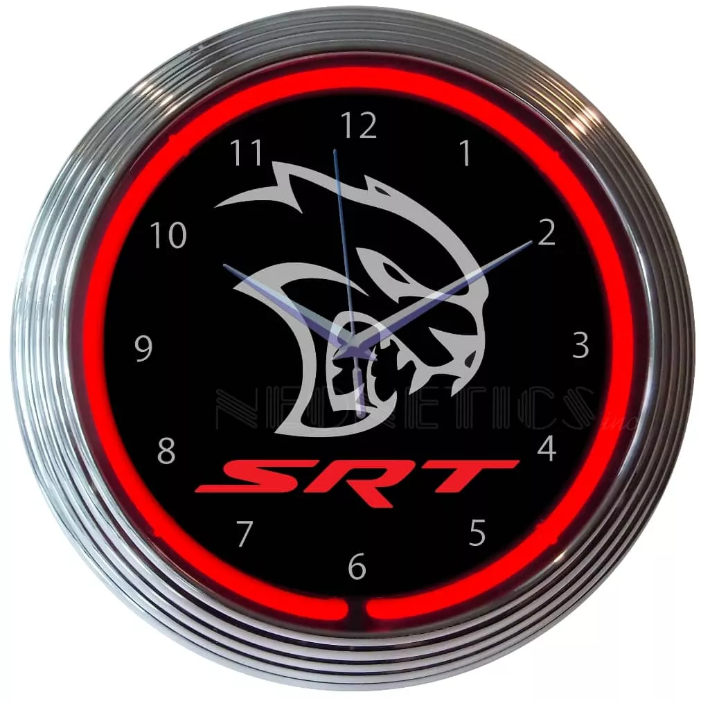 NEON CLOCK DODGE HELLCAT-8HELLC