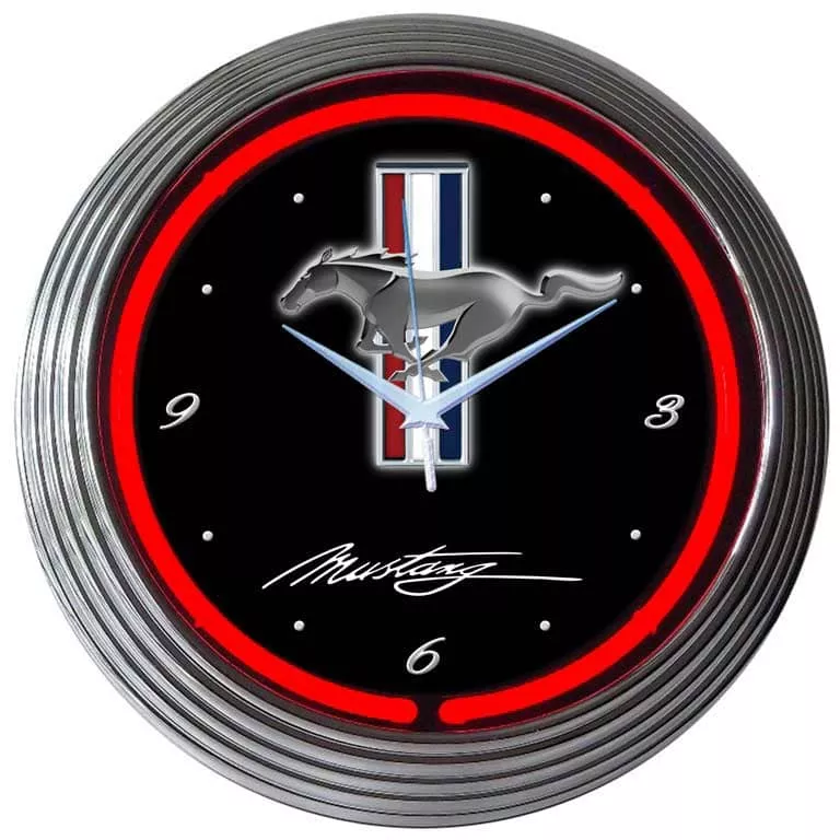 NEON CLOCK FORD MUSTANG-8MUSTANG