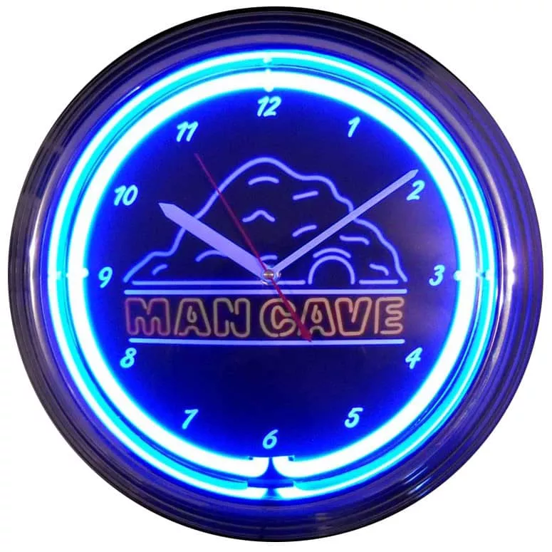 NEON CLOCK MAN CAVE-8MANCA