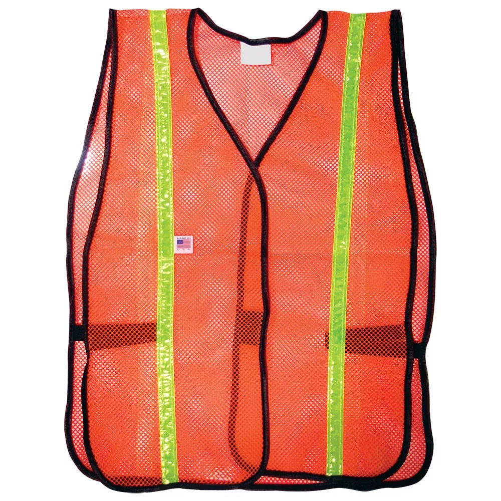 Orange Knit Vest With 3/4″ Stripe