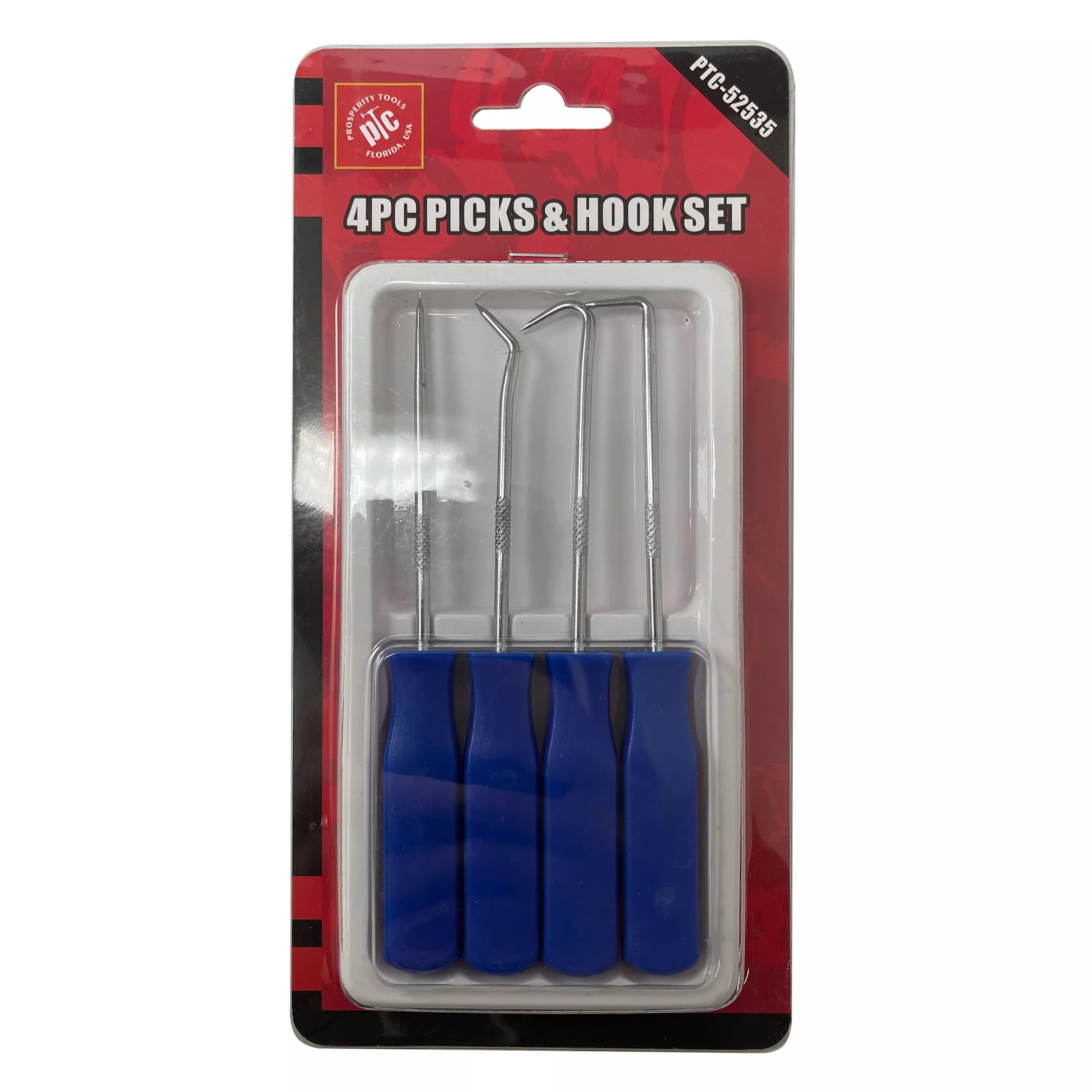 Pick & Hook Set 5-1/2 Inch with Plastic Handles - 4 pcs