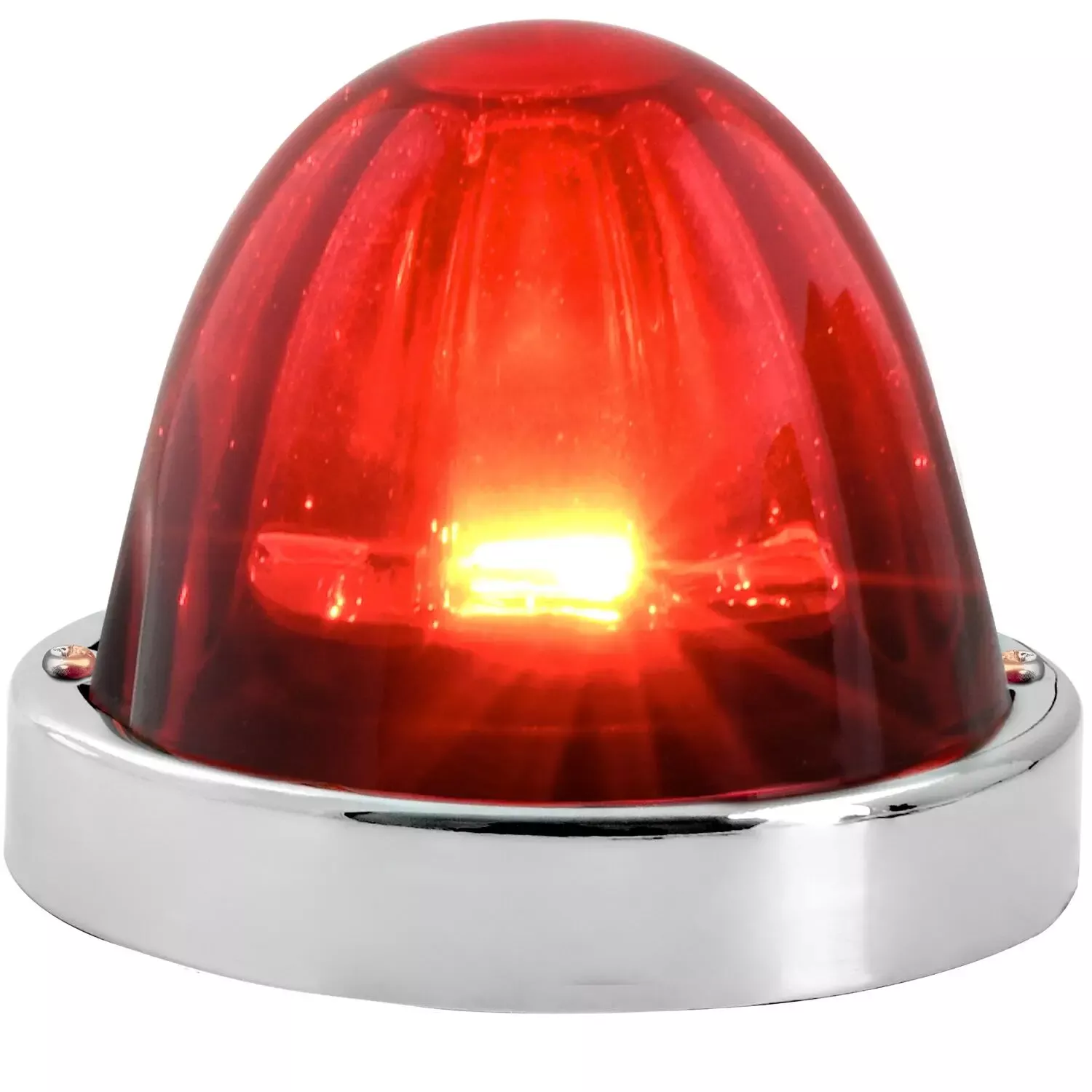 Red Red SUPER STARWatermelon Glass Light W/SS Bezel