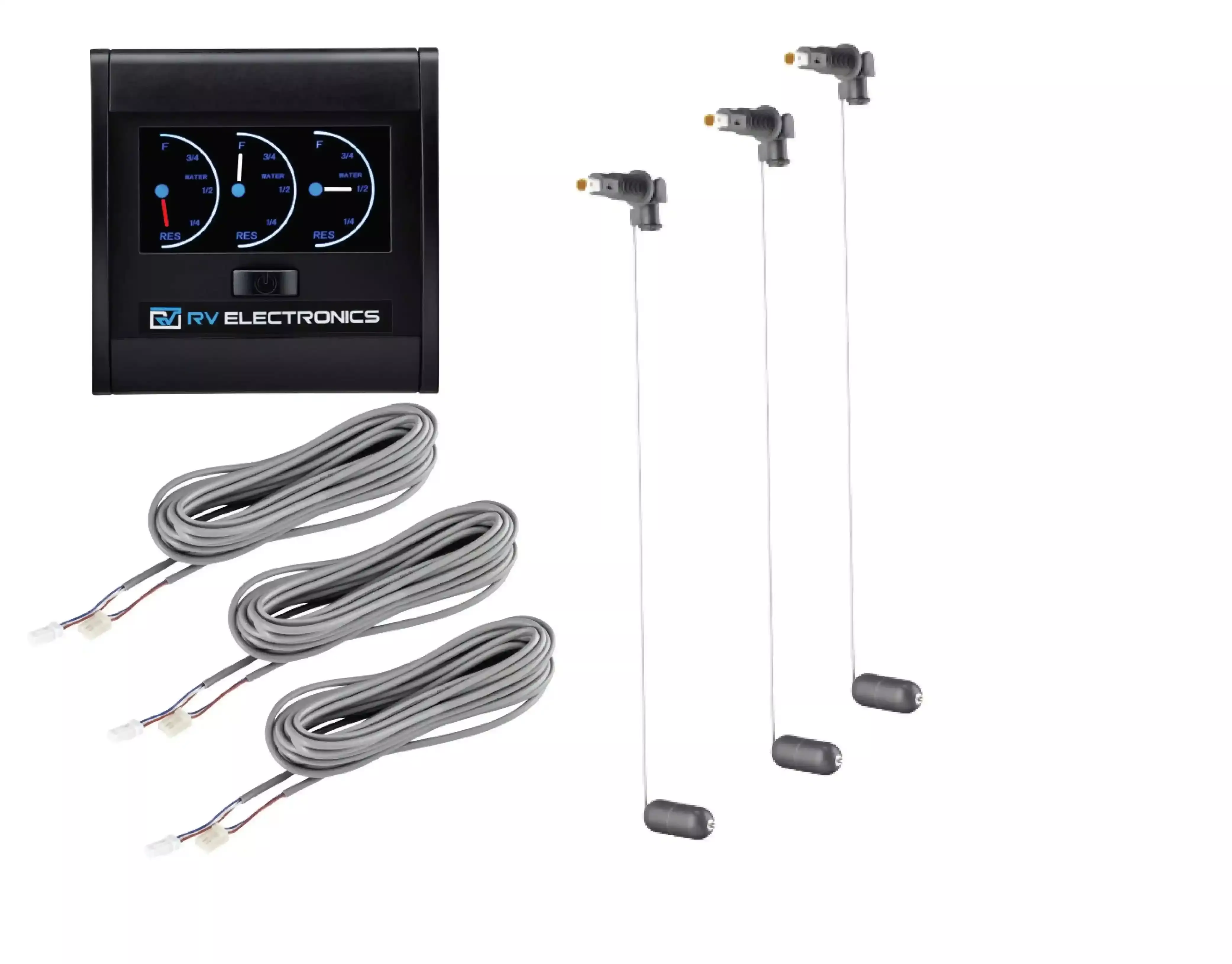 RV Electronics LCD Triple Marine Deep Tank Gauge and Sender Kit